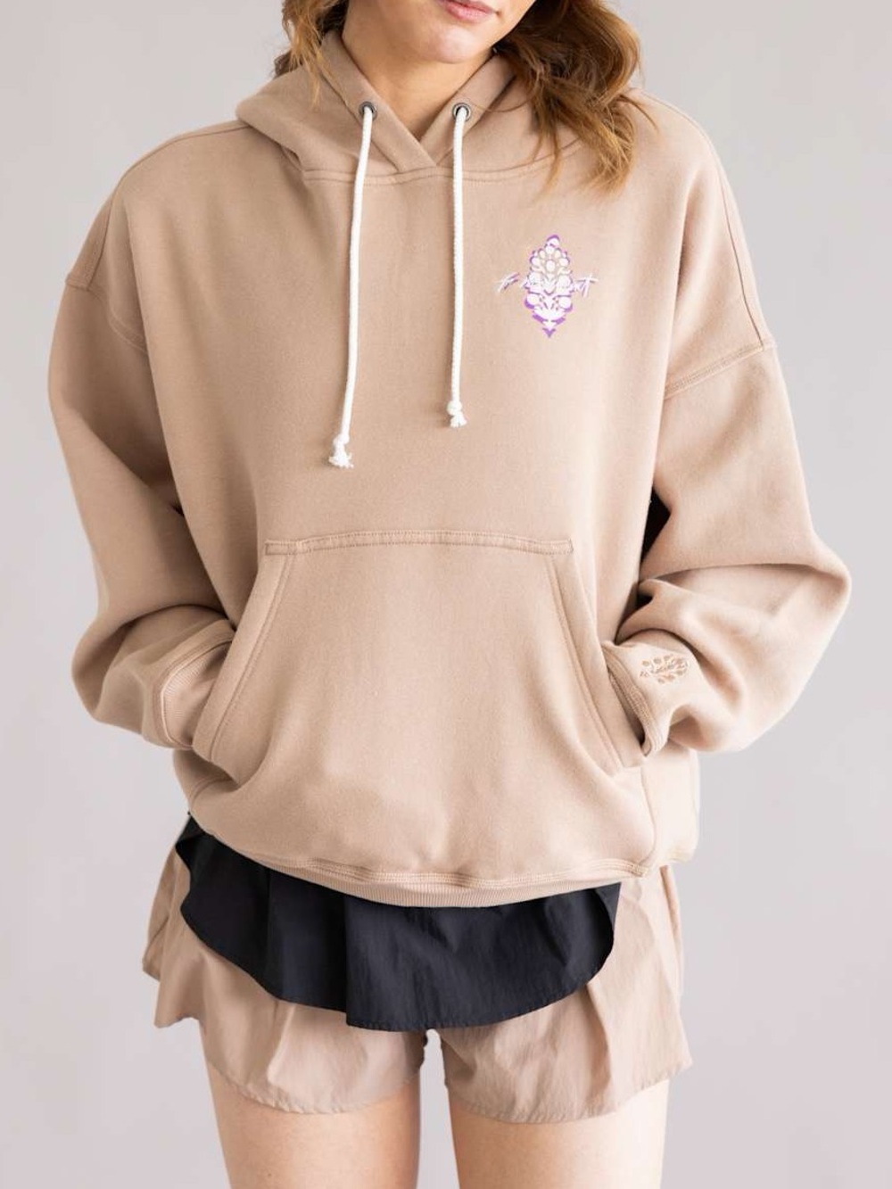 Free People FP Movement Final Call Logo Hoodie Sand